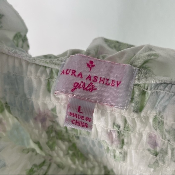 Laura Ashley Girls White Smocked Floral Romper - Picture 5 of 7
